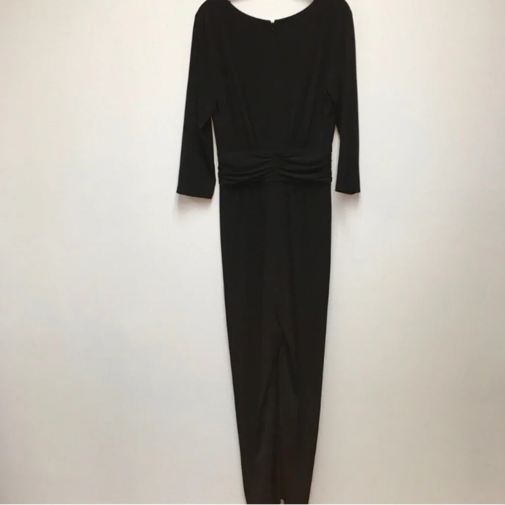 Eliza J Twist Front Wide Leg Stretch Jumpsuit 14 Black Formal Evening Party - Picture 14 of 14